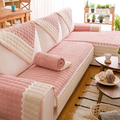 Европейский однотонный чехол для дивана, подлокотник, полотенце, хлопково-льняное покрытие для дивана, ткань для сращивания L-образной формы, нескользящие чехлы на четыре сезона