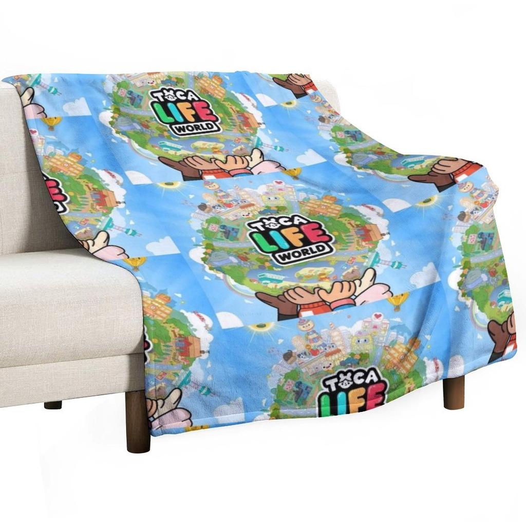Toca boca life kids happy Плед в клетку на диван Роскошный Утепленный Зимние кровати Пледы для сна