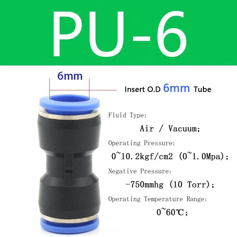 23/60Pcs/Box PU Kit Pneumatic Quick Coupling 4/6/8/10/12/14mm PU Straight Through Air Tubing High Pressure Quick Plug 4 6 8 10mm