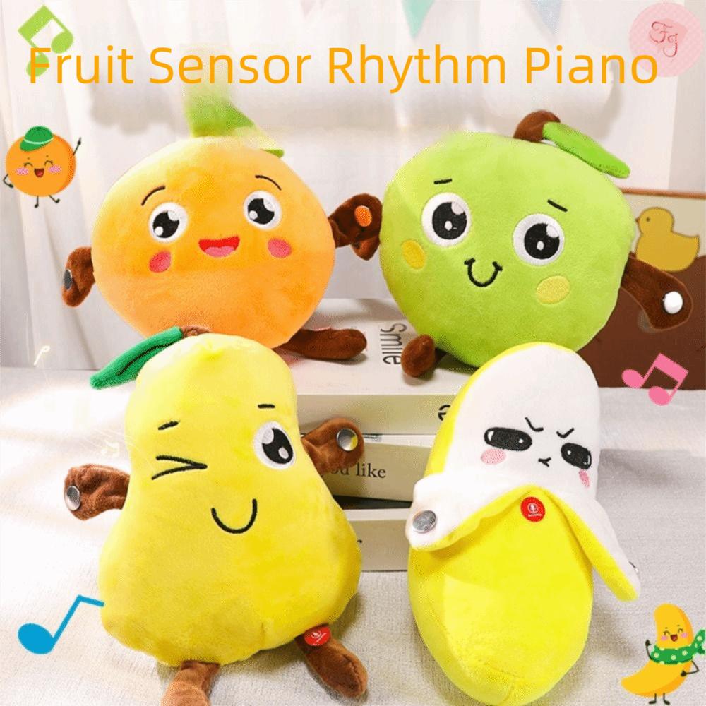 Cute Fruit Induction Metronome Creative Music Rhythm Stuffed Doll Fruit Plush Toy Birthday Gifts