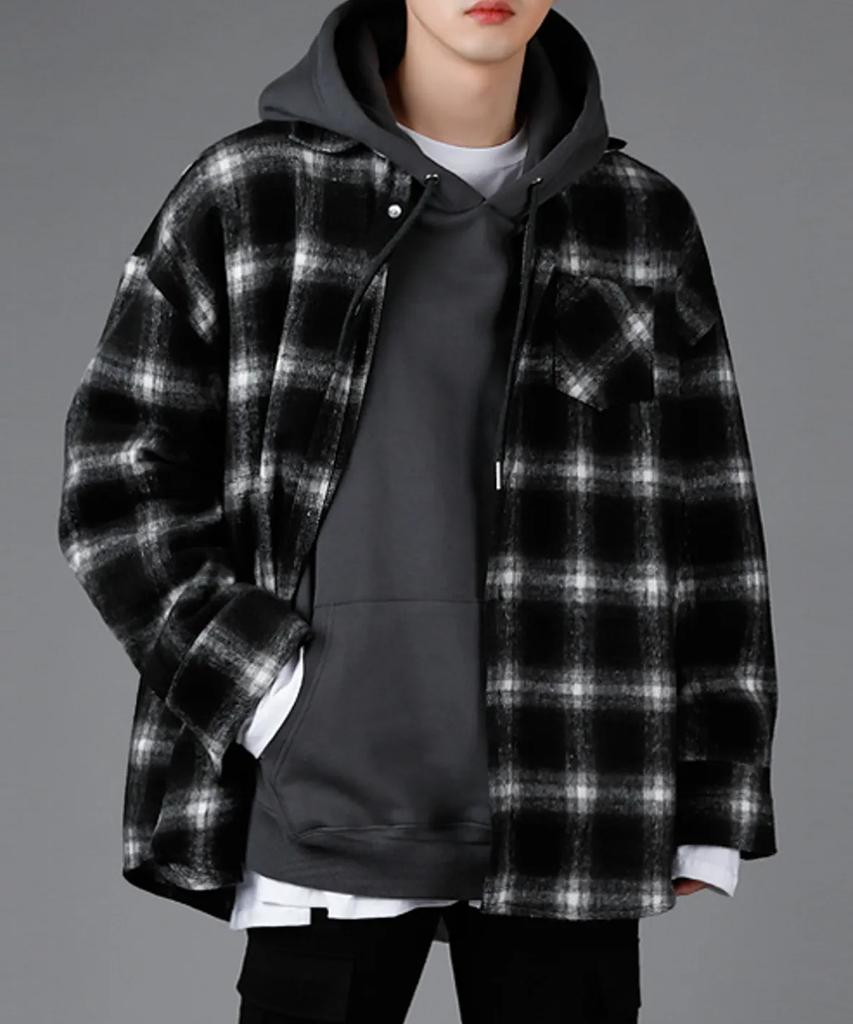 AVANDRESS Unisex Flex Check Shirt Black