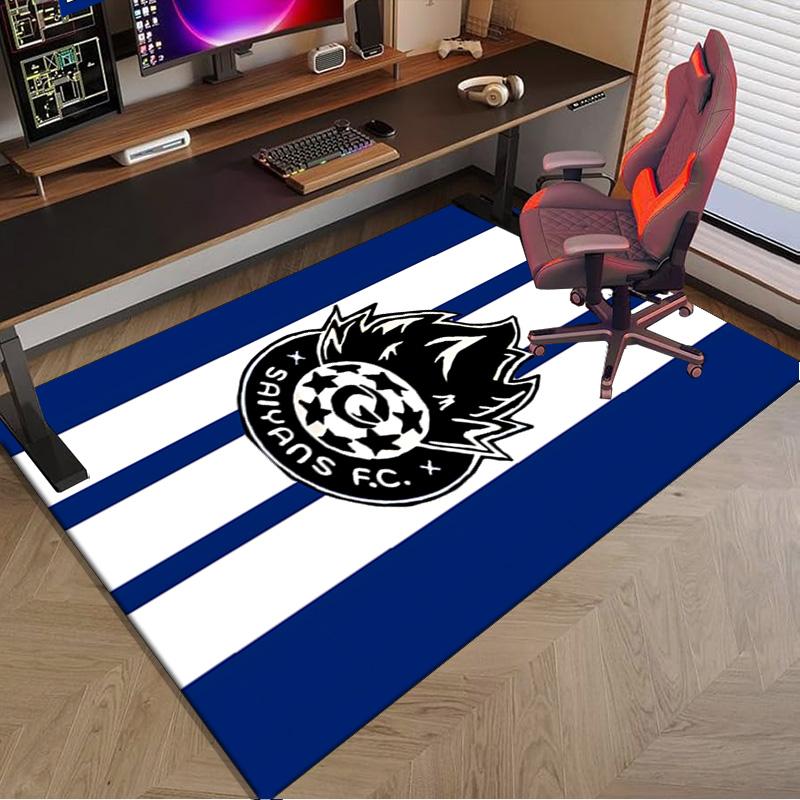 Flame Soccer Emblem Printed Area Rug for Office, Chair Rug, Decorative Carpet Floor Mat, Large Size Fan gifts Christmas gifts