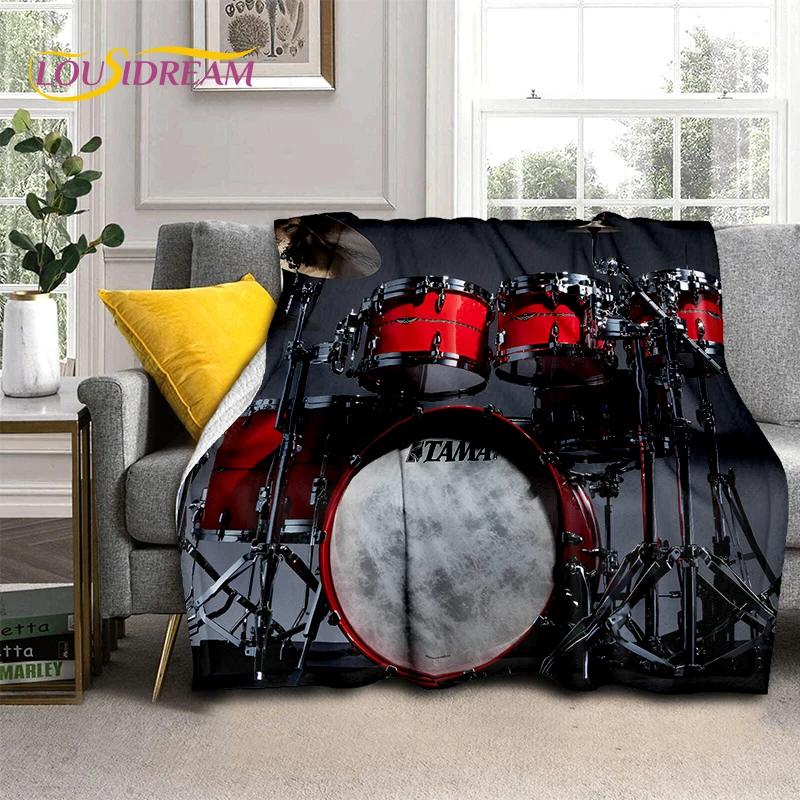3D Music Instruments TAMA Drum Kit Drum Set Blanket,Soft Throw Blanket for Home Bedroom Bed Sofa Picnic Travel Office Cover Gift