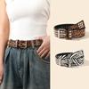 Leopard Print Heavy Metal Belt Punk Women's Belts Trend Jeans Belt  Fashion Decoration