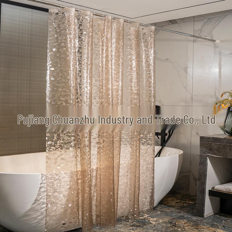 3D-печатная шторка для душа из ПЭВА с крючками – Толстая, водонепроницаемая, устойчивая к плесени перегородка для ванной