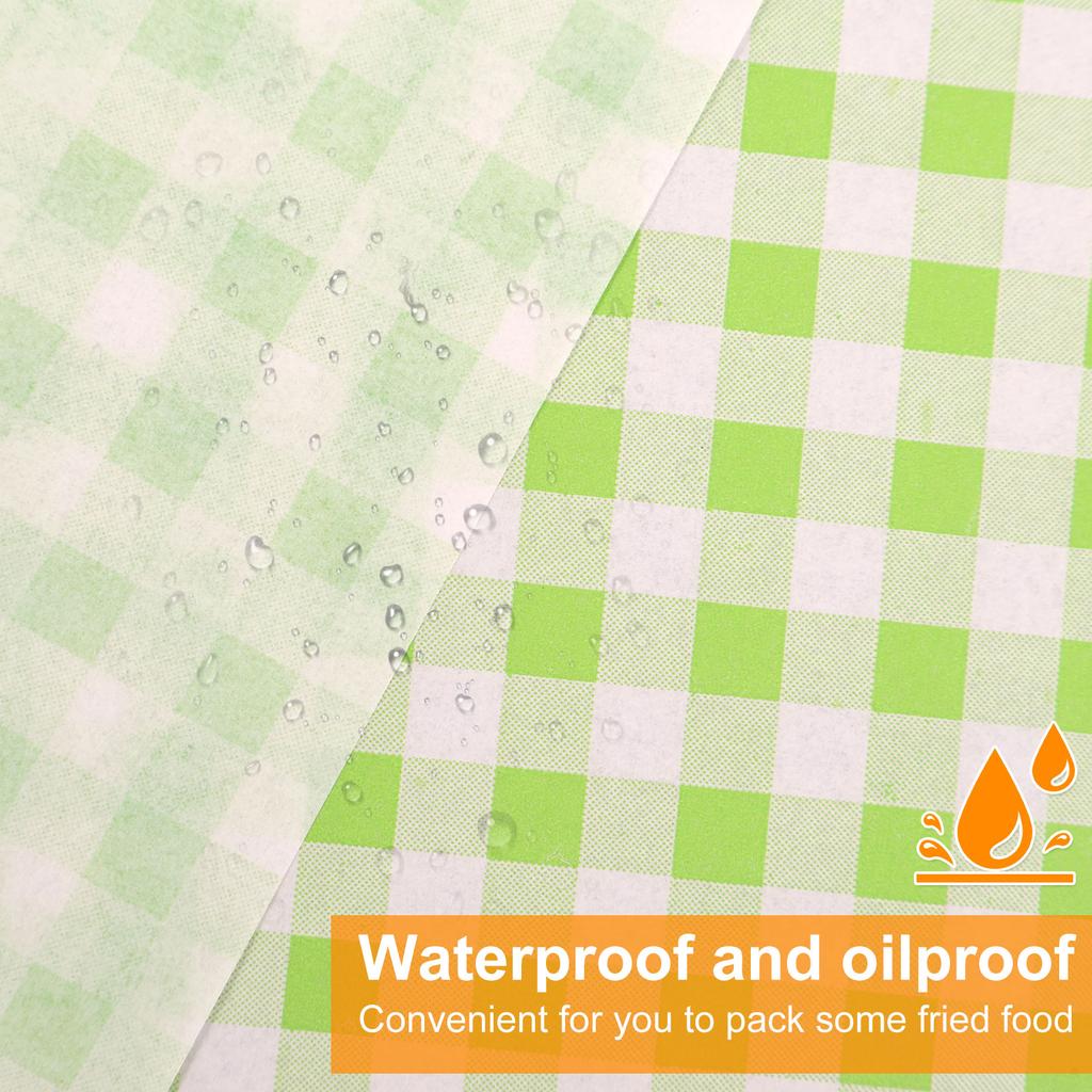 400 шт. Вощеные листы бумаги для деликатесов для сэндвичей, бургеров, картофеля фри, жиронепроницаемая оберточная бумага, вкладыши для корзин для еды для вечеринок на открытом воздухе
