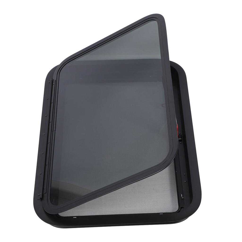 762x508mm  30.48x20.32in RV Window UV Proof Tinted Tempered Glass Camper Exit Window with Screen and Trim Ring for