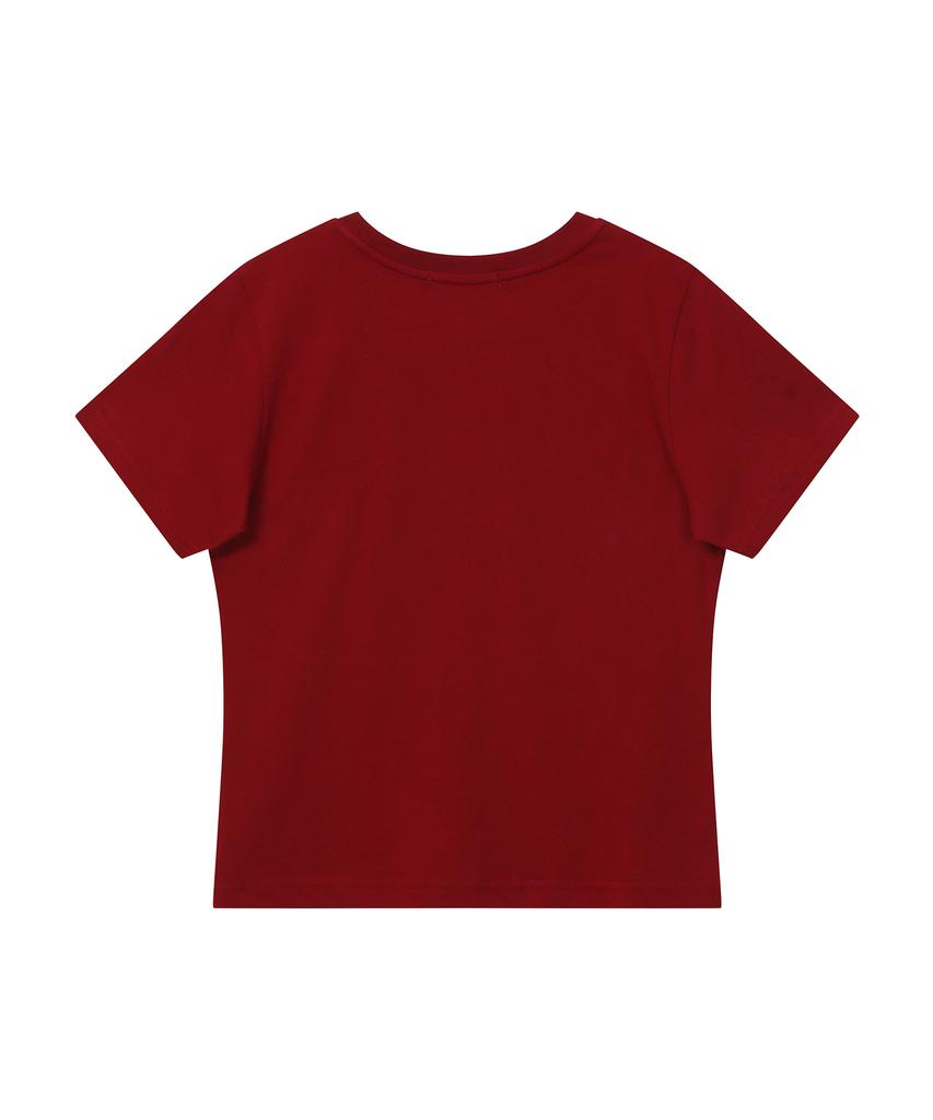 BAUF 3 Logo Dot Slim Fit T-Shirt [Red]