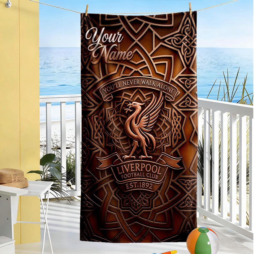 Liverpool Team Personalized Name Beach Towel Quickdry Soft Microfiber Suitable For Sports Travel Swimming Yoga Bathroom Beach And Pool