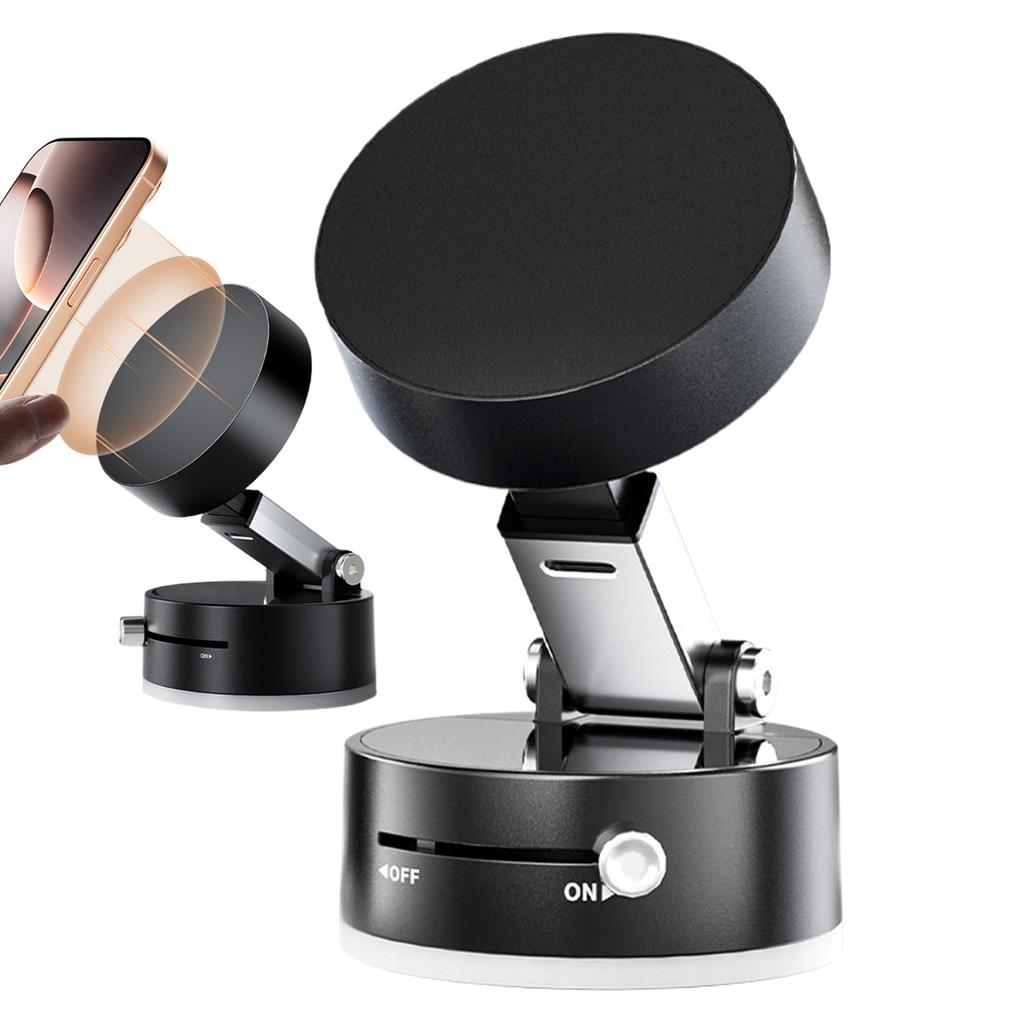 Вакуумная присоска магнитная подставка для мобильного телефона в автомобиль, двухсторонняя складная, аксессуары для салона автомобиля