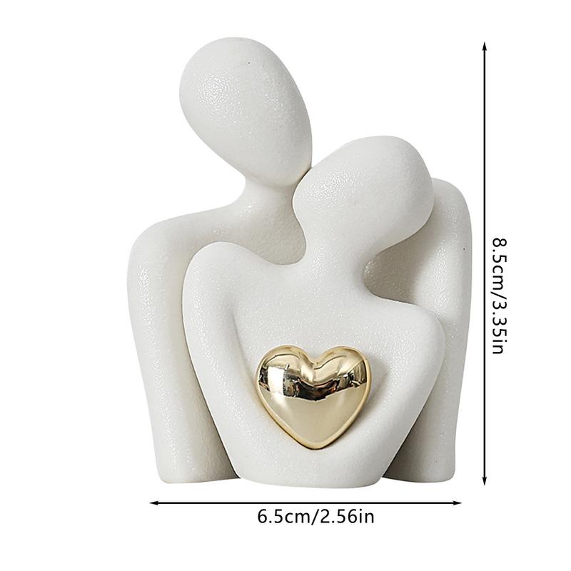 Loving Couple Figurines Abstract Romantic Couple Sculpture Ceramic Figure Love Wedding Figurines Art Craft For Bookshelves Decor