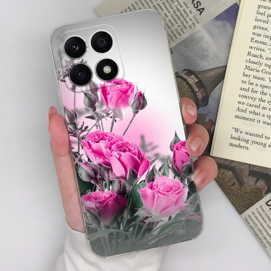 Чехол для телефона Honor Magic5 Pro 9S 9X Pro 20S 30S X8a X7a 8A Pro, задняя крышка, прозрачный противоударный мягкий силиконовый чехол с бабочкой и цветком для Honor, бампер