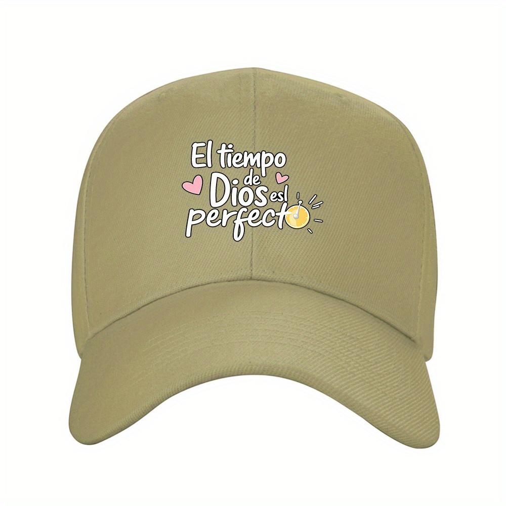 Woven fabricpc Spanish Inspirational Religious Baseball Cap Lightweight Polyester Adjustable Hat with Godaposs Plan Sp