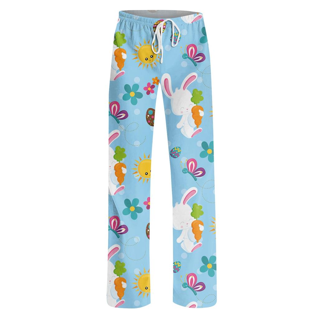 Женские модные свободные повседневные брюки с пасхальным принтом