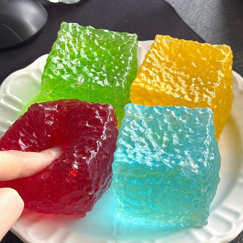 Сенсорный кубик-антистресс для снятия напряжения, медленно поднимающийся кубик-фиджет с текстурой, сжимаемые игрушки, мягкий кубик льда-антистресс для детей