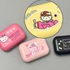 Футляр для контактных линз Hello Kitty, милый, портативный, удобный для переноски, контейнер для хранения, кавайный, коробка для аксессуаров для глаз