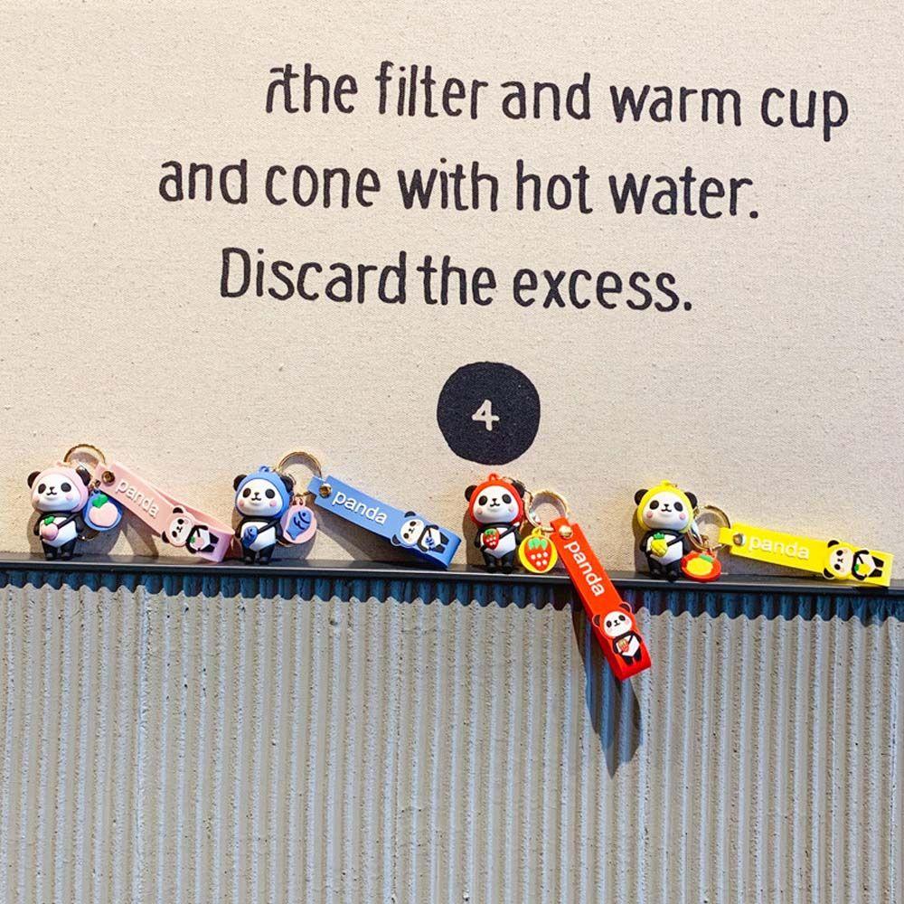 Souvenir PVC Jewelry Birthday Gifts Panda Keychain Couple Keyring Bag Pendant Bag Ornament