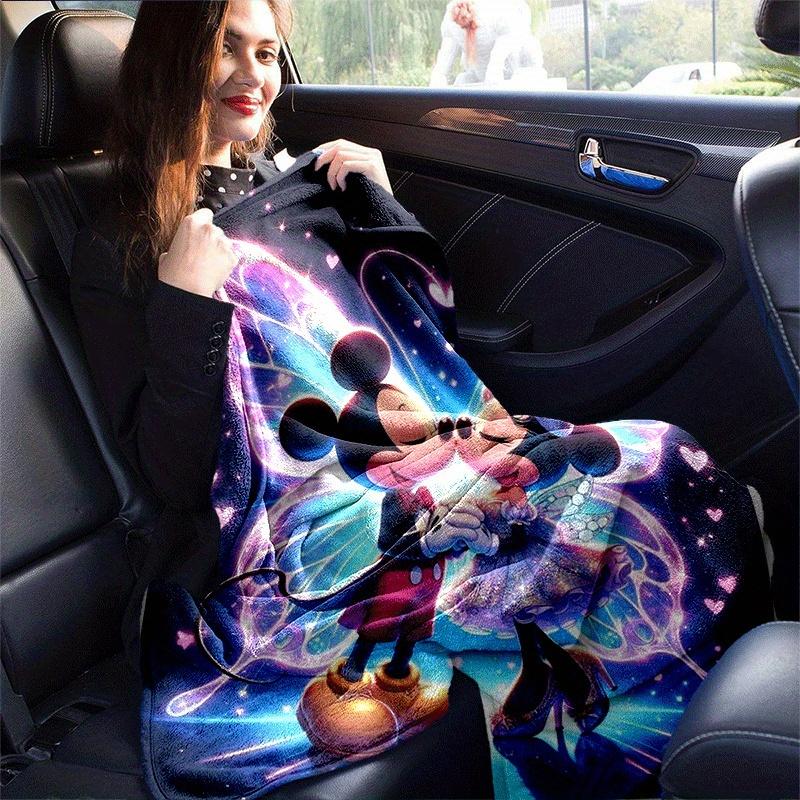 1pc Mickey Printing Blanket - Soft, All-Season Throw for Office Blanket, Personalized Gift with Adorable Cartoon Design