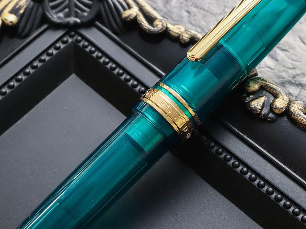 WANCHER Limited Fountain Pen SAILOR Original Professional Gear Turquoise Blue 21K Fountain Pen Special Production Extra [Wancher Product] (EF Fine)