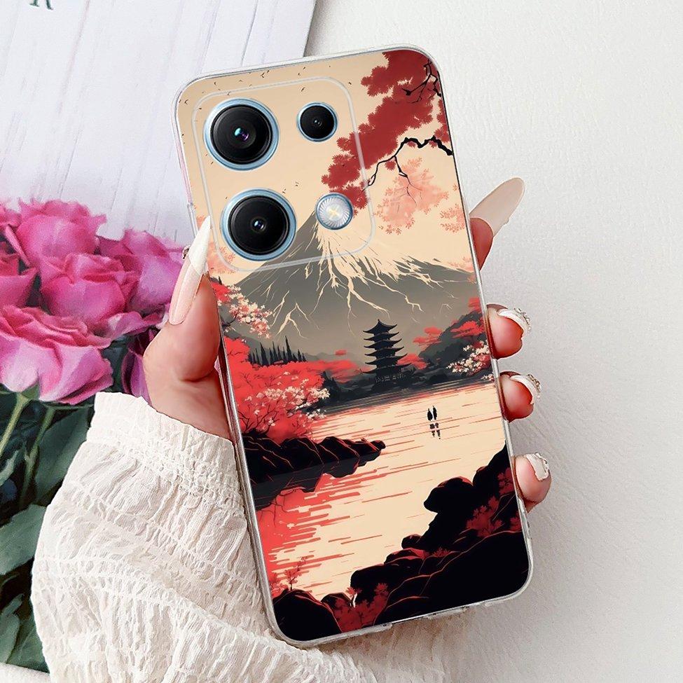 Clear For Redmi Note 14S 4G Case Cover Luxury Butterfly Love Fashion Flowers Cool Lion Cute Painted Soft Casing
