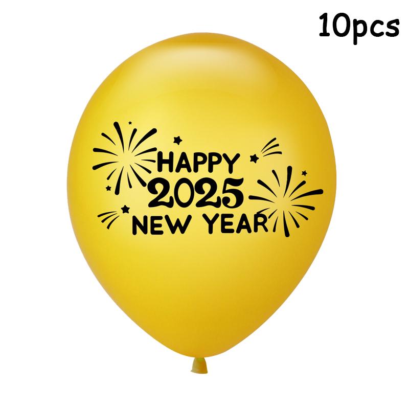 10pcs 2025 Latex Balloons 12Inch Happy New Year Baloon Christmas Gold Black Gray Ballons Xmas Home Decoration Party Supply