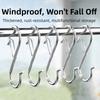 10Pcs S-Shape Balcony Clothes Hanger Spring Clasp Stainless Steel Kitchen Pot Rack Hooks Thickened Windproof
