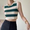 Сексуальная женская майка в рубчик, летние укороченные топы без рукавов в полоску с круглым вырезом, уличная винтажная корейская модная рубашка, жилет, одежда Y2K