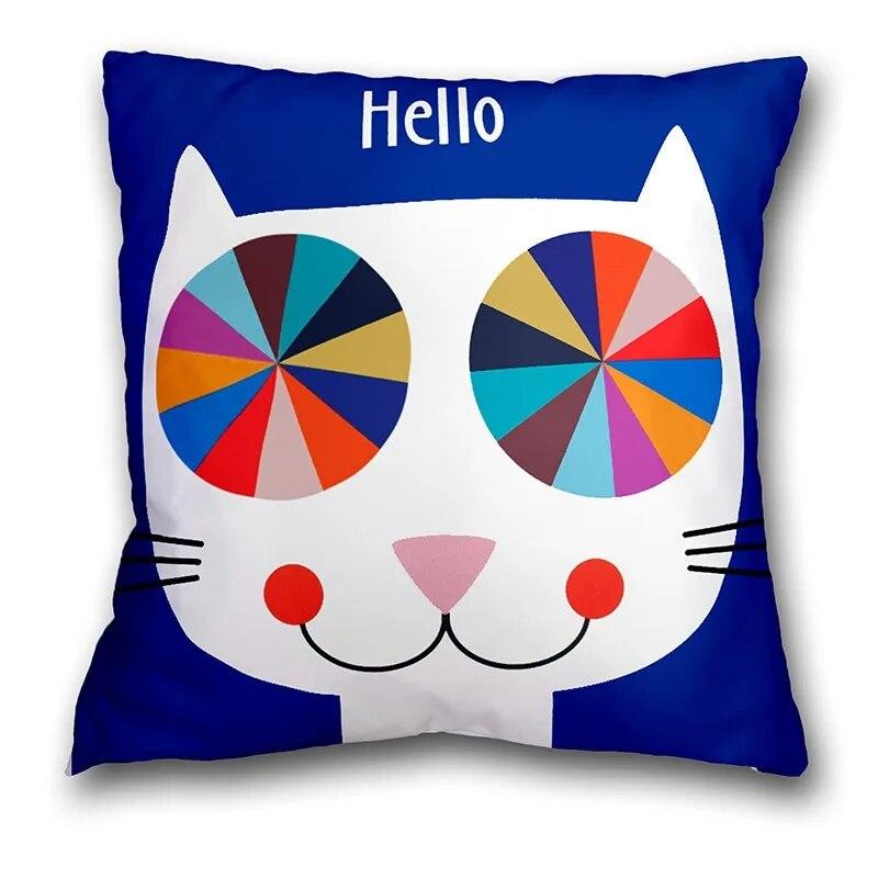 Office Seat Cushion Pillow Cartoon Cute Animal Pattern Print Pillow Case Bedroom Bay Window Cushion
