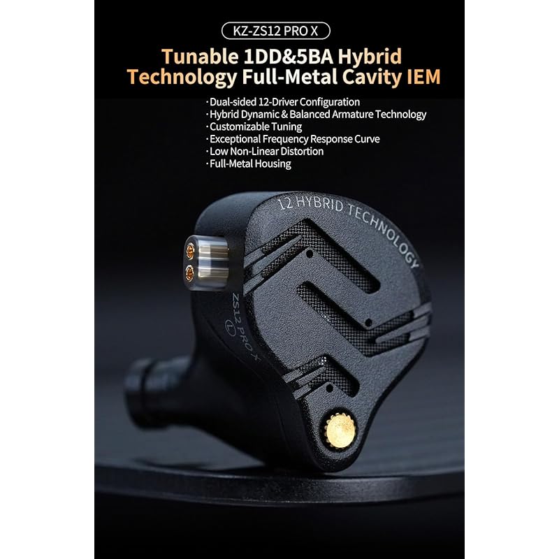 KZ ZS12 Pro X Earphones High-end 5BA+1DD Hybrid Earphones Wired Canal Type Ear Monitor Ear Hook High Sound Insulation HIFI Sound Quality All Metal