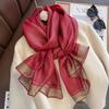 Fashion Women Winter Warm Wool Scarf Shawl Luxury Solid Silk Embroidery Pashmina Design Lady Wraps Bufanda Headkerchief
