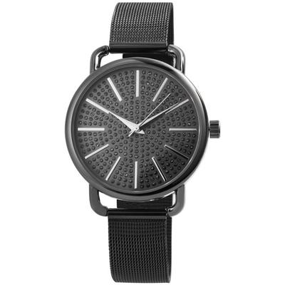 Montre - EXCELLANC - Excellanc Femme Noir Métal - Boîtier 39 Mm - Bracelet Maille Milanaise 16 Mm - Quartz PC21