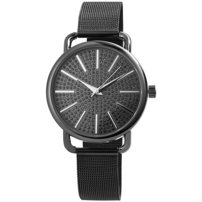 Montre - EXCELLANC - Excellanc Femme Noir Métal - Boîtier 39 mm - Bracelet maille milanaise 16 mm - Quartz PC21