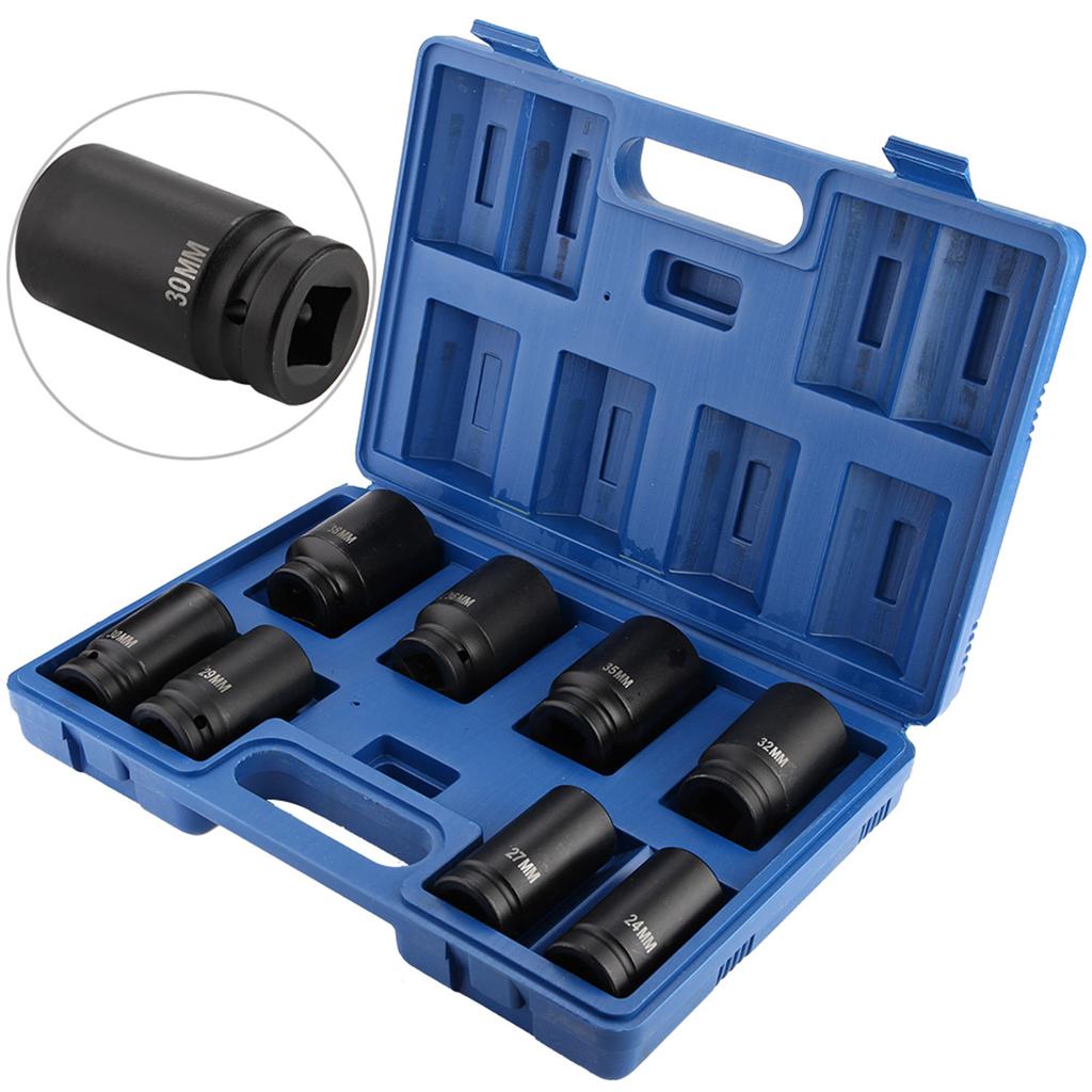 Набор из 8 прочных ударных торцевых головок 3/4 дюйма, 24–38 мм