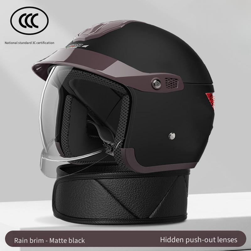 Men Electric Motorcycle Helmet Anti‑fog Warm Windproof Four‑Season Universal Safety Riding Helmet for E‑bike Scooter