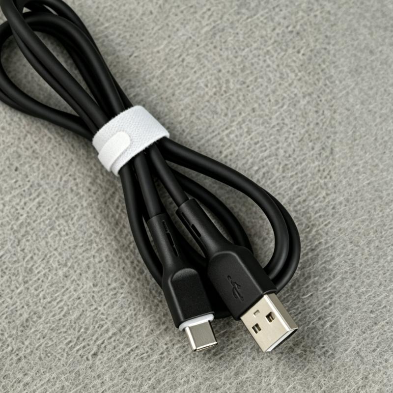Силиконовый USB C кабель для зарядки, USB A на USB C линия передачи данных, 1 метр, мягкий шнур для путешествий, рабочего стола и прикроватной тумбочки