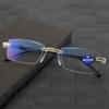 Luxury Diamond Cut Reading Glasses Men Rimless Anti Blue Light Eyeglasses Ladies Eyewear Diopter 1.0 To +3.0