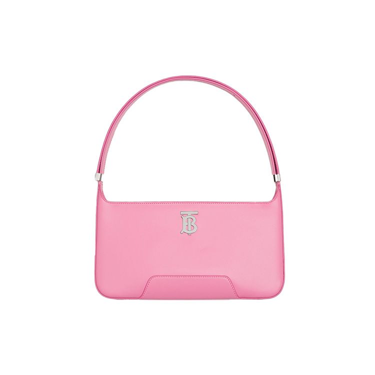 Burberry TB Logo Leather Shoulder Bag, Luxury Silver-Tone Hardware Mini Hobo Handbag for Women, Daily Commute & Evening Out 80490111