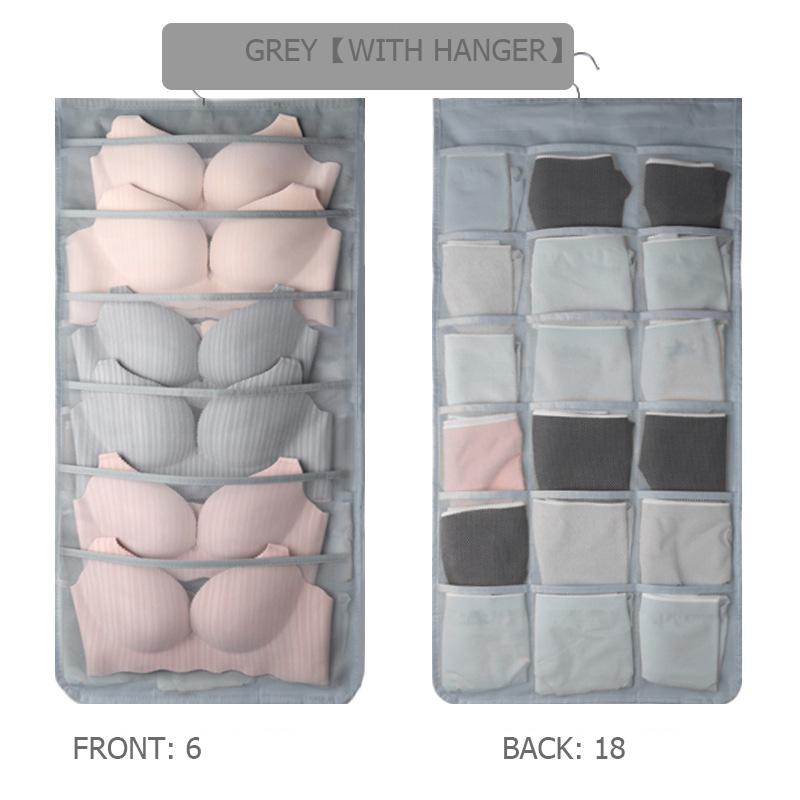Сумка для хранения нижнего белья Подвесная сумка Настенный двусторонний шкаф для одежды Домашние носки Подвесная сумка для бюстгальтера