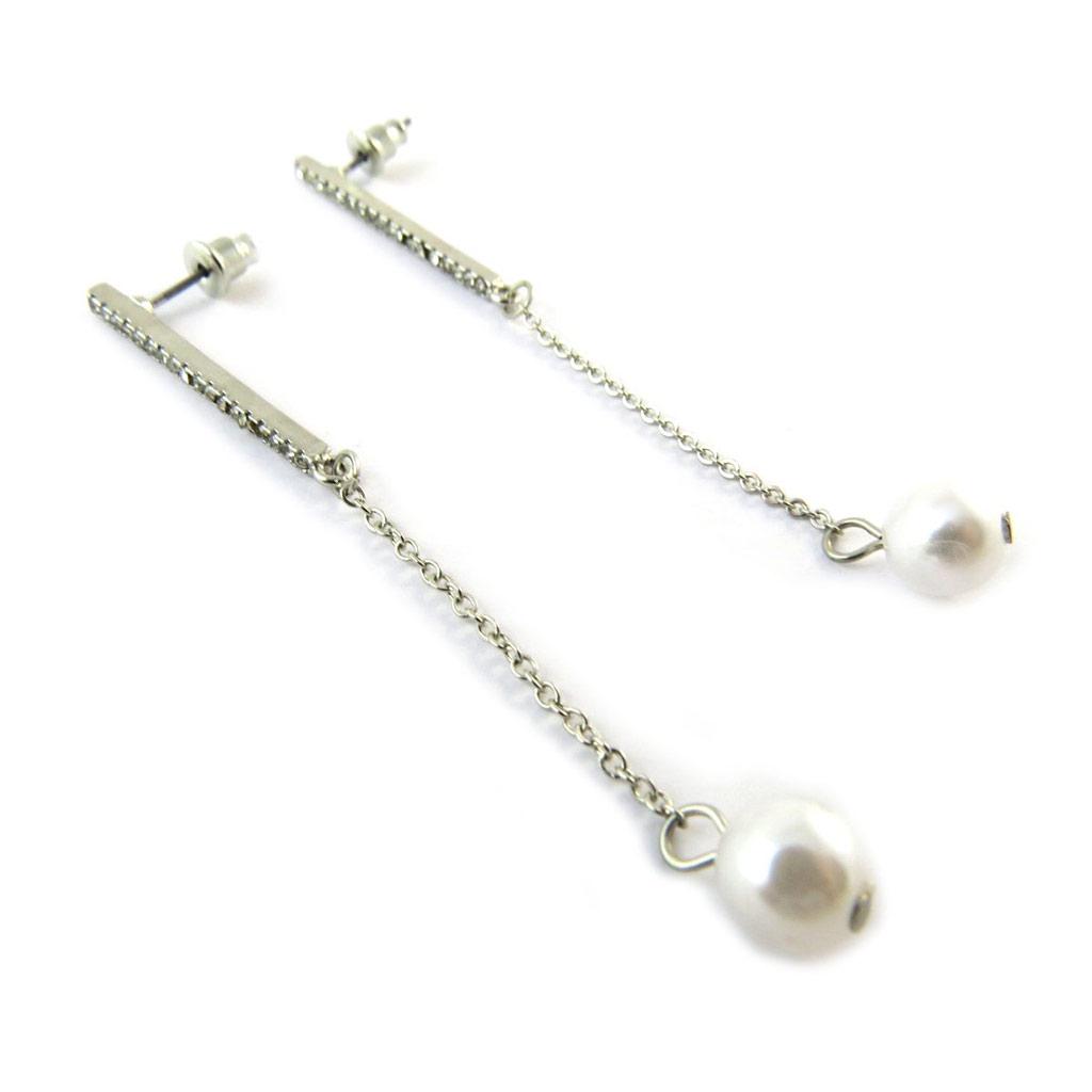 Les Trésors De Lily [N8331] - Дизайнерские серьги Sissi из серебра цвета слоновой кости.