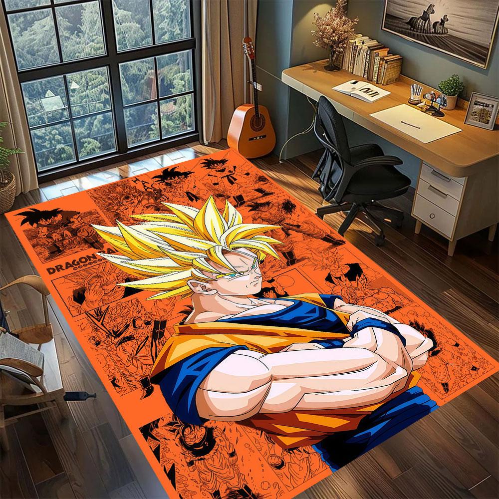 Ковер с персонажем аниме DragonBall для гостиной, спальни, домашнего декора, крутой коврик из фильма, игровой коврик для пола