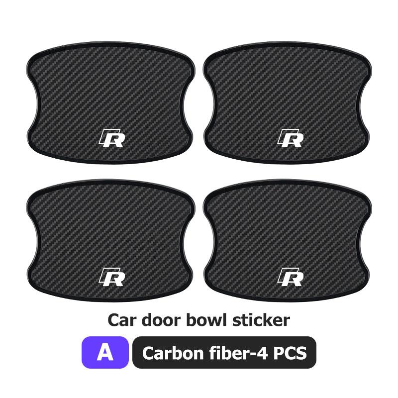 Hub Caps For Volkswagen VW Car Threshold Sticker Door Handle Bowl Scratch Protect Stickers Scirocco Jetta Beetle Golf 4 5 6 Pass