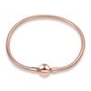 925 Silver Color Charm Bracelet Rose Golden Color Daisy Flower Barrel Clasp Snake Chain Sliding Bangle Women Jewelry