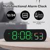 Voice Control Digital Alarm Clock Large LED Screen Temperature Humidity Display Electronic Alarm Clock 12/24H Table Clock