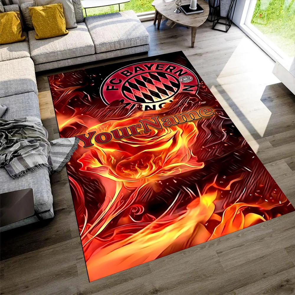 Bayern Munich Personalized Text Floor Rug Office Rug Perfect for Balcony Dining Room Bedrooms Playrooms Anti-slip Rug Decorate Offices