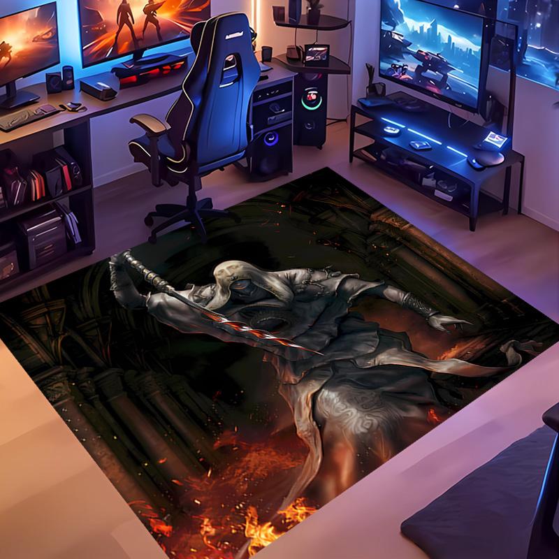 Game E-ELDEN R-RING Entrance Mat, Non-Slip Mat Area Rug,Room Decor, Outdoor Decor, Kitchen Rug,Doormat - Machine Washable, Easy to Clean