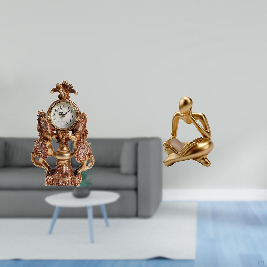 Часы-лошадь Настольная фигурка Абстрактная статуэтка Мыслителя Животное Настольная подставка Гостиная Стол Полка Шкаф