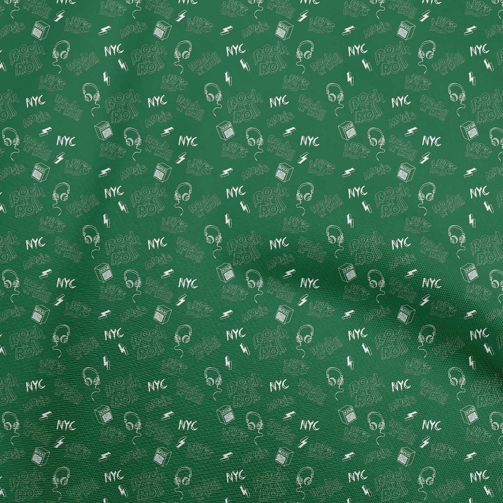 oneOone Хлопковая гибкая синяя ткань для рок-музыки, принадлежности для квилтинга, швейная ткань с принтом, 40 дюймов в ярдах