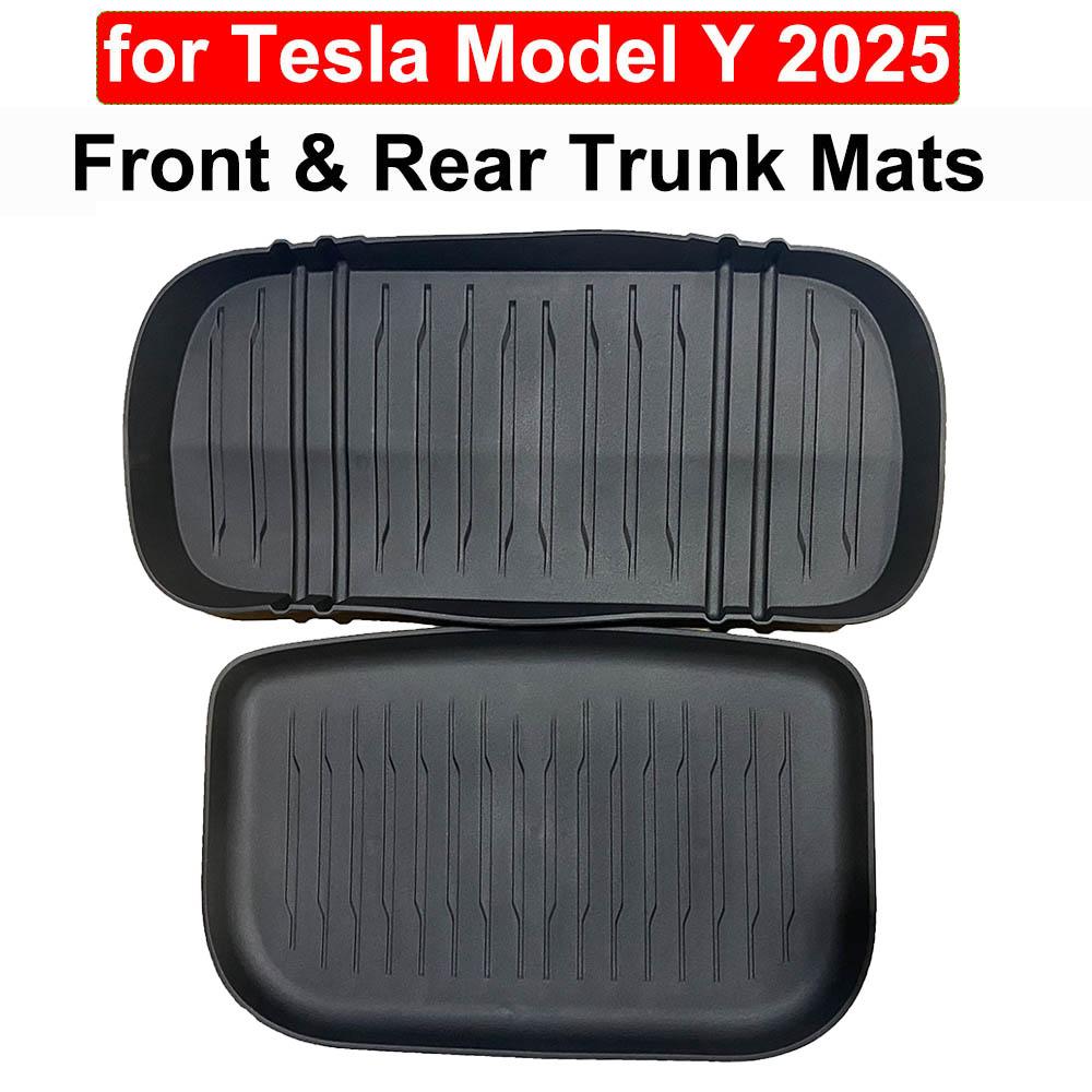Для Tesla Model Y Juniper 2025 Передний багажник Коврик Разделительная планка Задний багажник Водонепроницаемый Защитный коврик TPE Аксессуары ModelY 2026