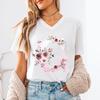 New Unisex T Shirt AZ Name Letter Print Short Sleeve Tee Letters ABCD Casual Tops Tees Floral Initial Unisexs VNeck TShirt