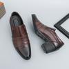 Fashion Retro Men High-heeled Loafers Black Brown Men Casual Comfortable Breathable Fashionable Small Leather Shoes Size 38-46 Men Shoes